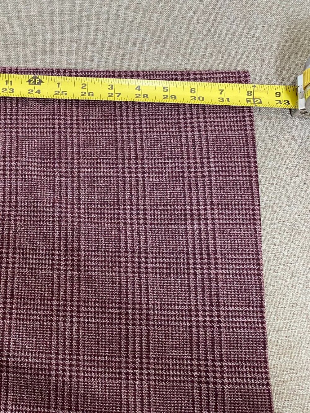 Worthington Wide Leg Dress Pants Women's 14 High Rise Burgundy Houndstooth - Picture 12 of 14